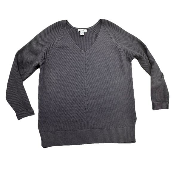 ATHLETA Hanover Womens Sweater Sz M V Neck Merino Wool Blend Purple Dusk Violet - Picture 1 of 11
